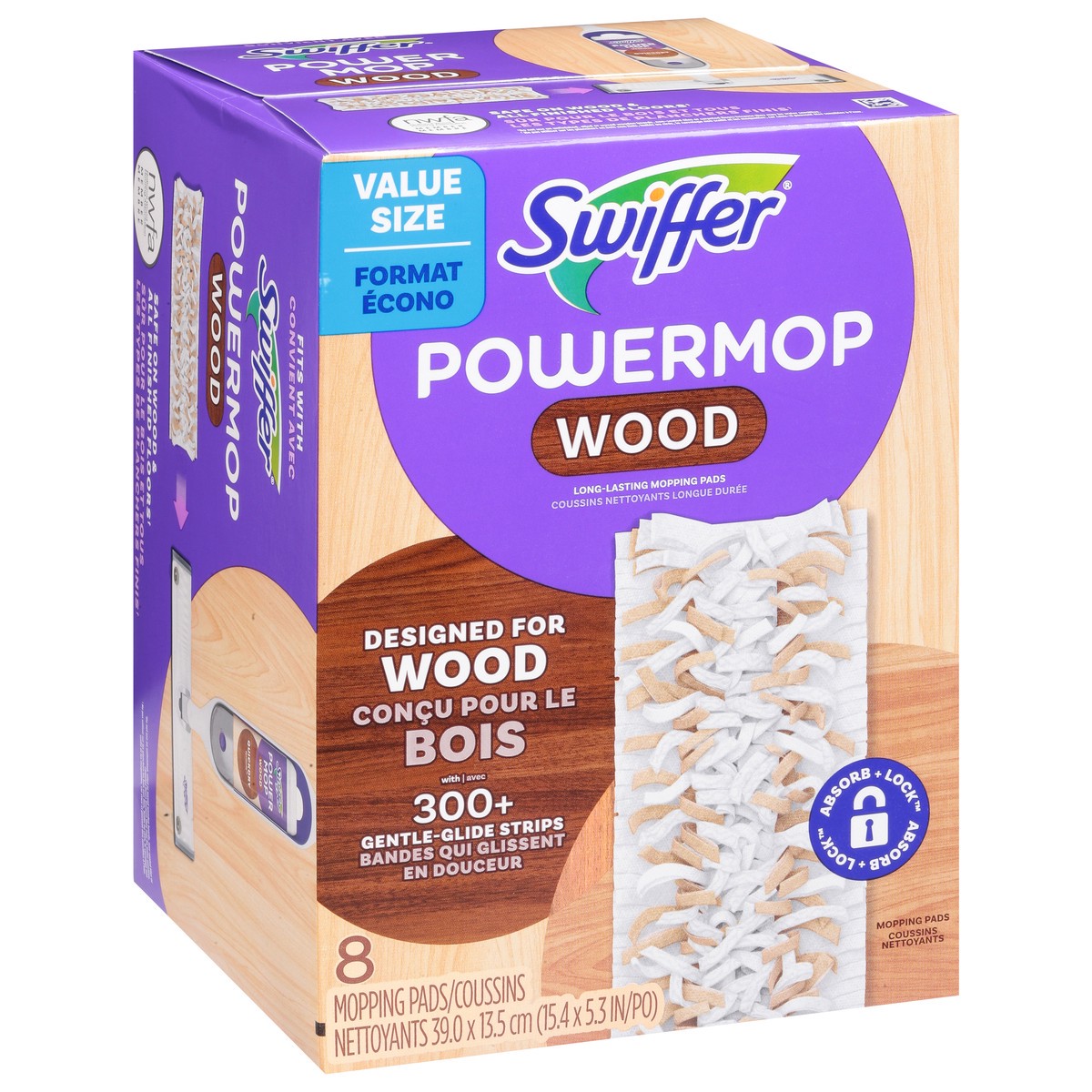 slide 3 of 12, Swiffer Powermop Wood Mopping Pads Value Size 8 ea, 8 ct