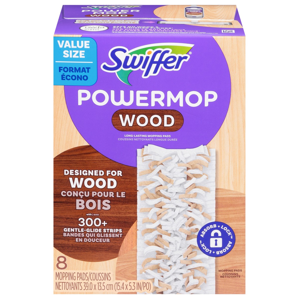 slide 11 of 12, Swiffer Powermop Wood Mopping Pads Value Size 8 ea, 8 ct