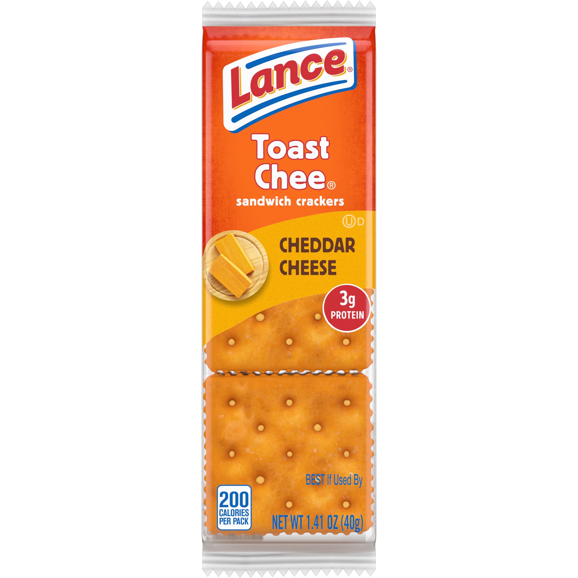 slide 1 of 5, Lance Sandwich Crackers, ToastChee Cheddar, Individual Snack Pack, 6 Sandwiches, 1.41 oz