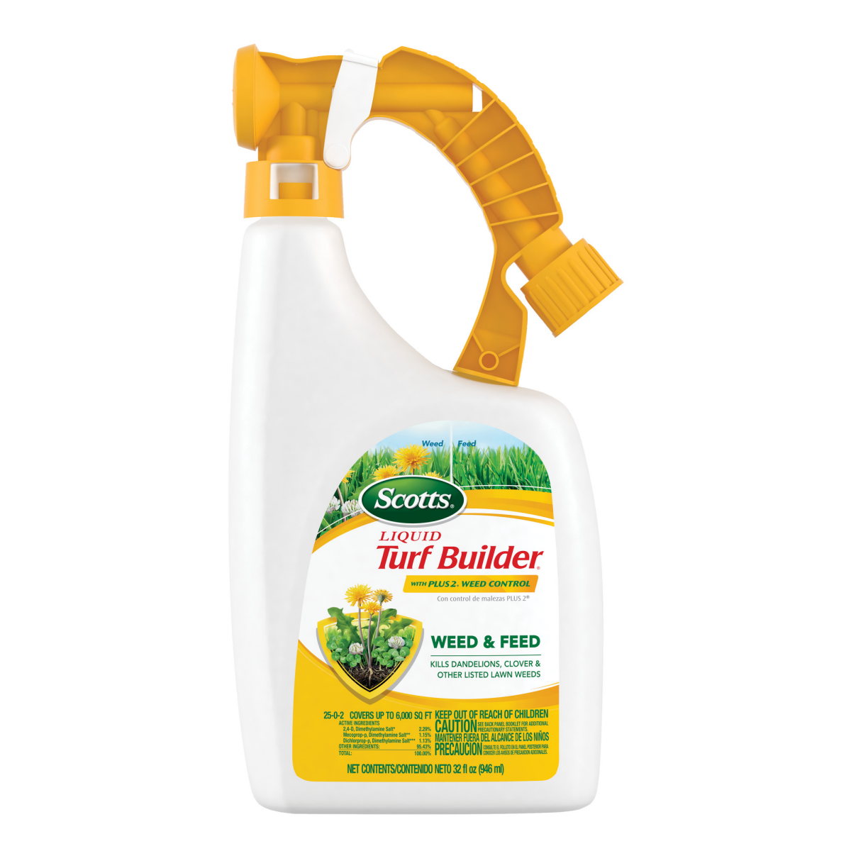 slide 1 of 21, Scott's Liquid Turf Builder With Plus 2 Weed Control Lawn Fertilizer - 32 Ounce, 32 oz