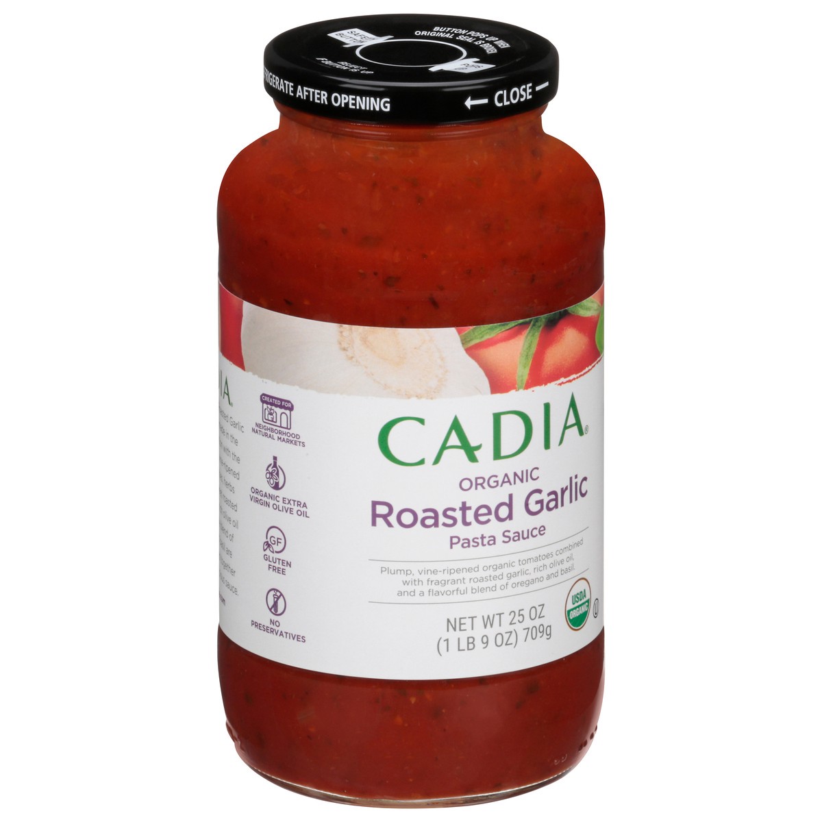 slide 7 of 13, Cadia Organic Roasted Garlic Pasta Sauce 25 oz, 25 oz