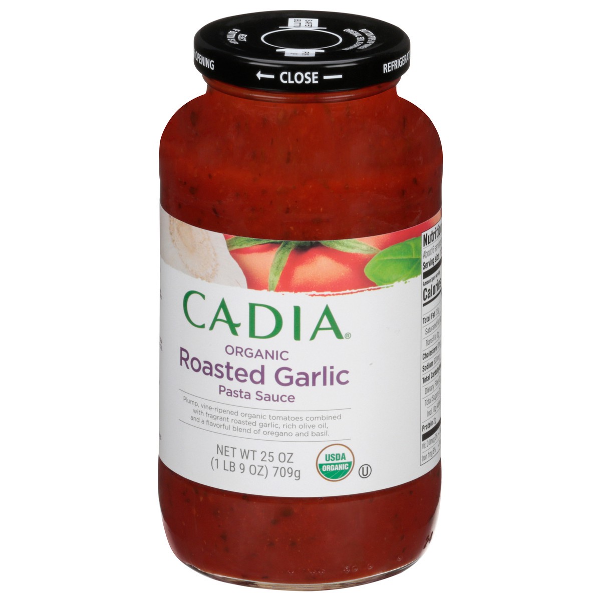 slide 11 of 13, Cadia Organic Roasted Garlic Pasta Sauce 25 oz, 25 oz