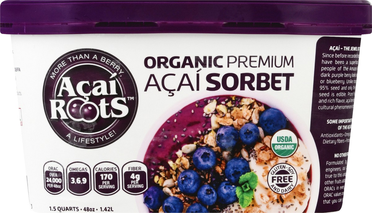 slide 1 of 13, Acai Roots Organic Premium Acai Sorbet 1.5 qt, 1.5 qt