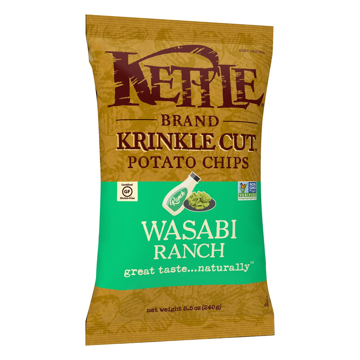 slide 2 of 7, Kettle Brand Krinkle Cut Wasabi Ranch Potato Chips, 8.5 oz