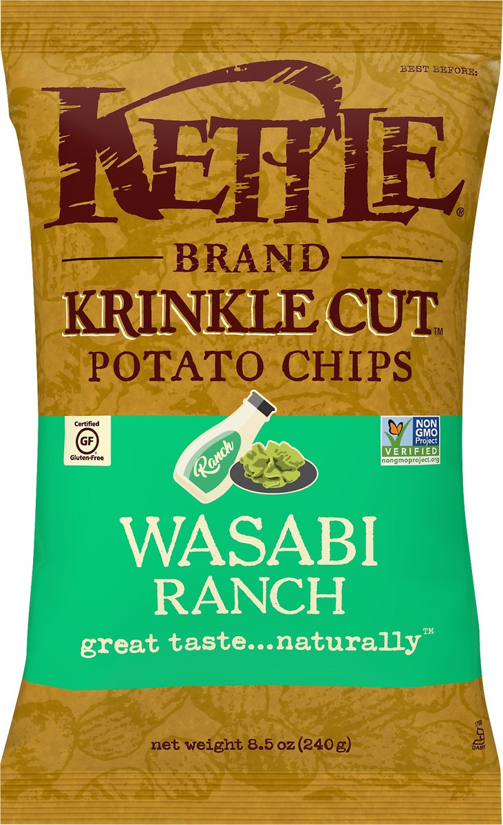 slide 6 of 7, Kettle Brand Krinkle Cut Wasabi Ranch Potato Chips, 8.5 oz