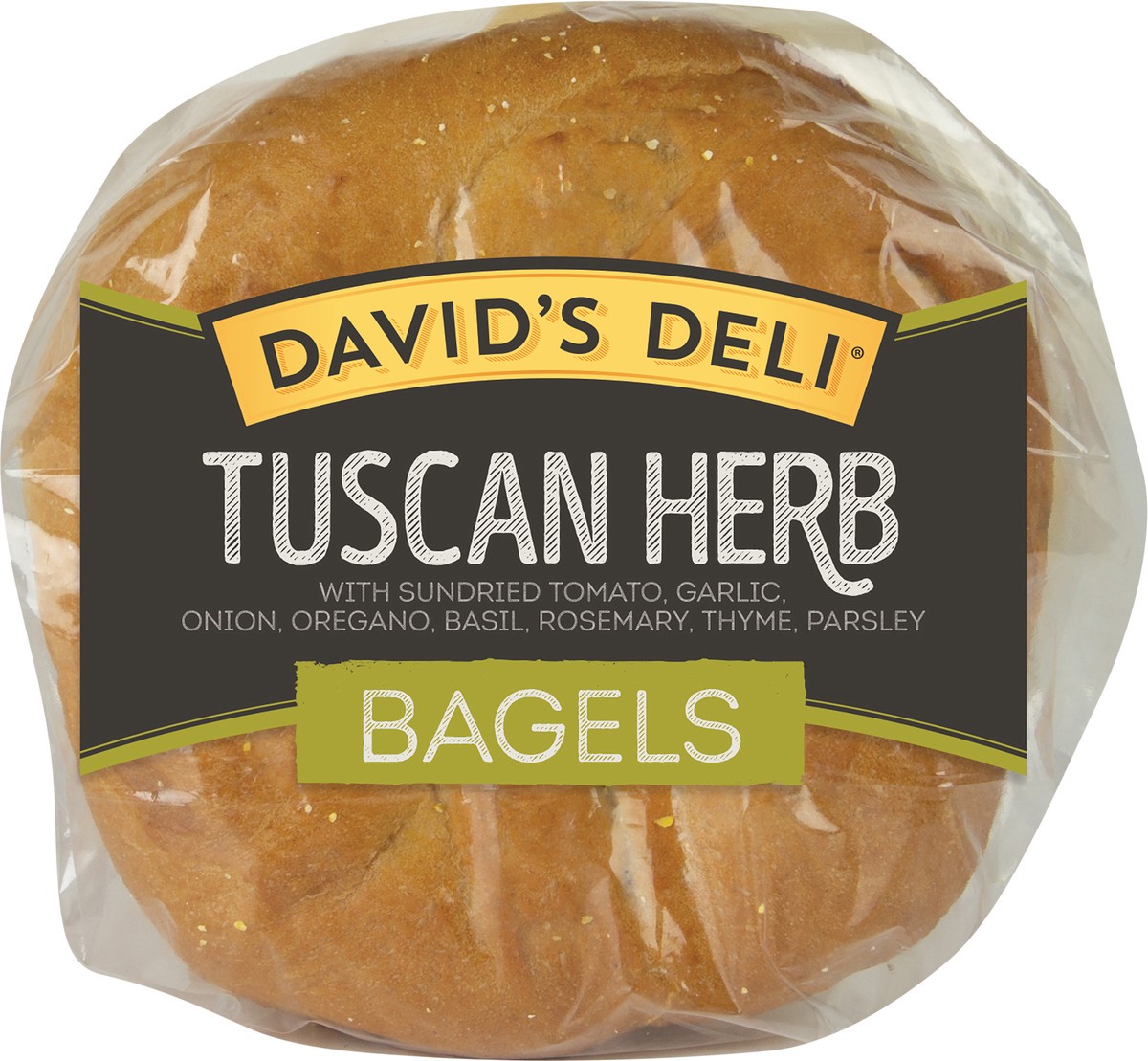 slide 5 of 5, David's Deli Bagels, Tuscan Herb, Presliced, 5 ct