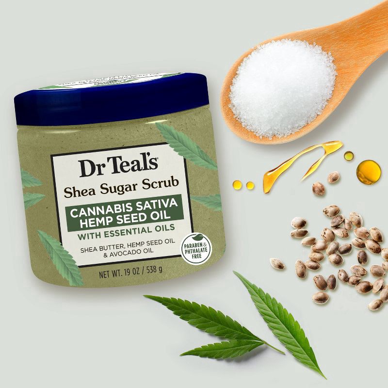 slide 3 of 5, Dr. Teal's Hemp Seed Oil Shea Sugar Citrus & Bergamot Body Scrub - 19oz, 19 oz