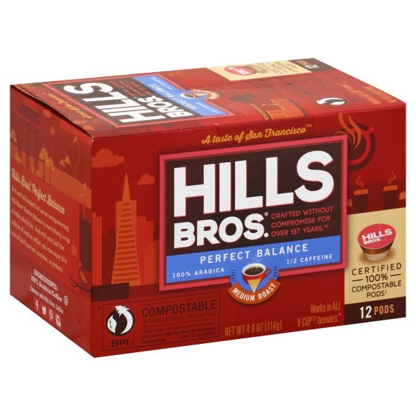 slide 1 of 7, Hills Bros. Perfect Balance Coffee Kcups - 4 oz, 4 oz