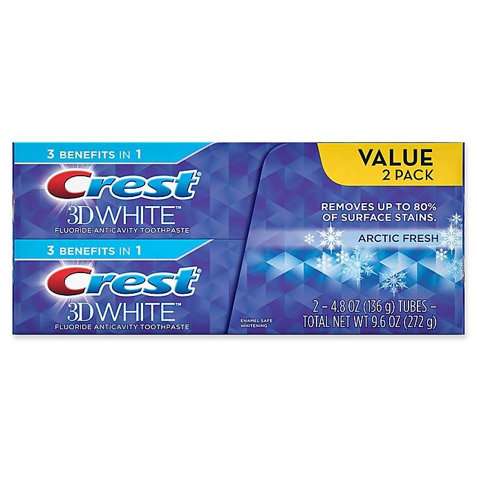 slide 2 of 3, Crest 3D White Fluoride Anticavity Toothpaste, Arctic Fresh, 7.6 oz