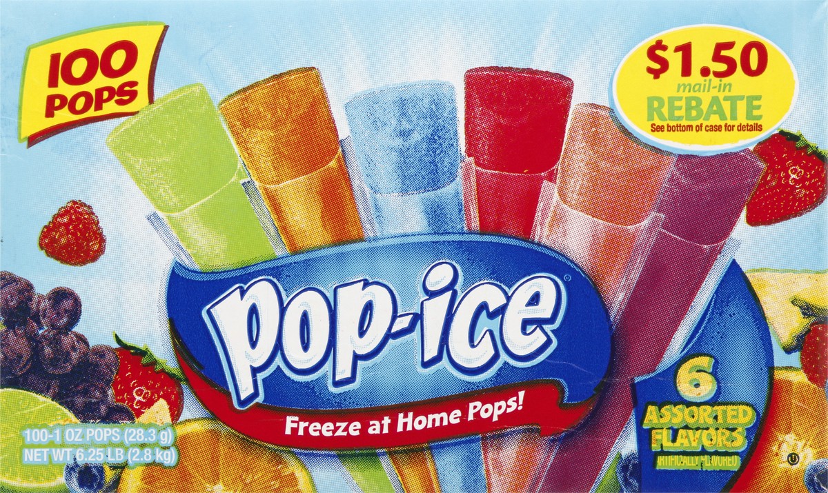 slide 4 of 13, Pop-Ice Assorted Flavors Pops 100 ea, 100 ct