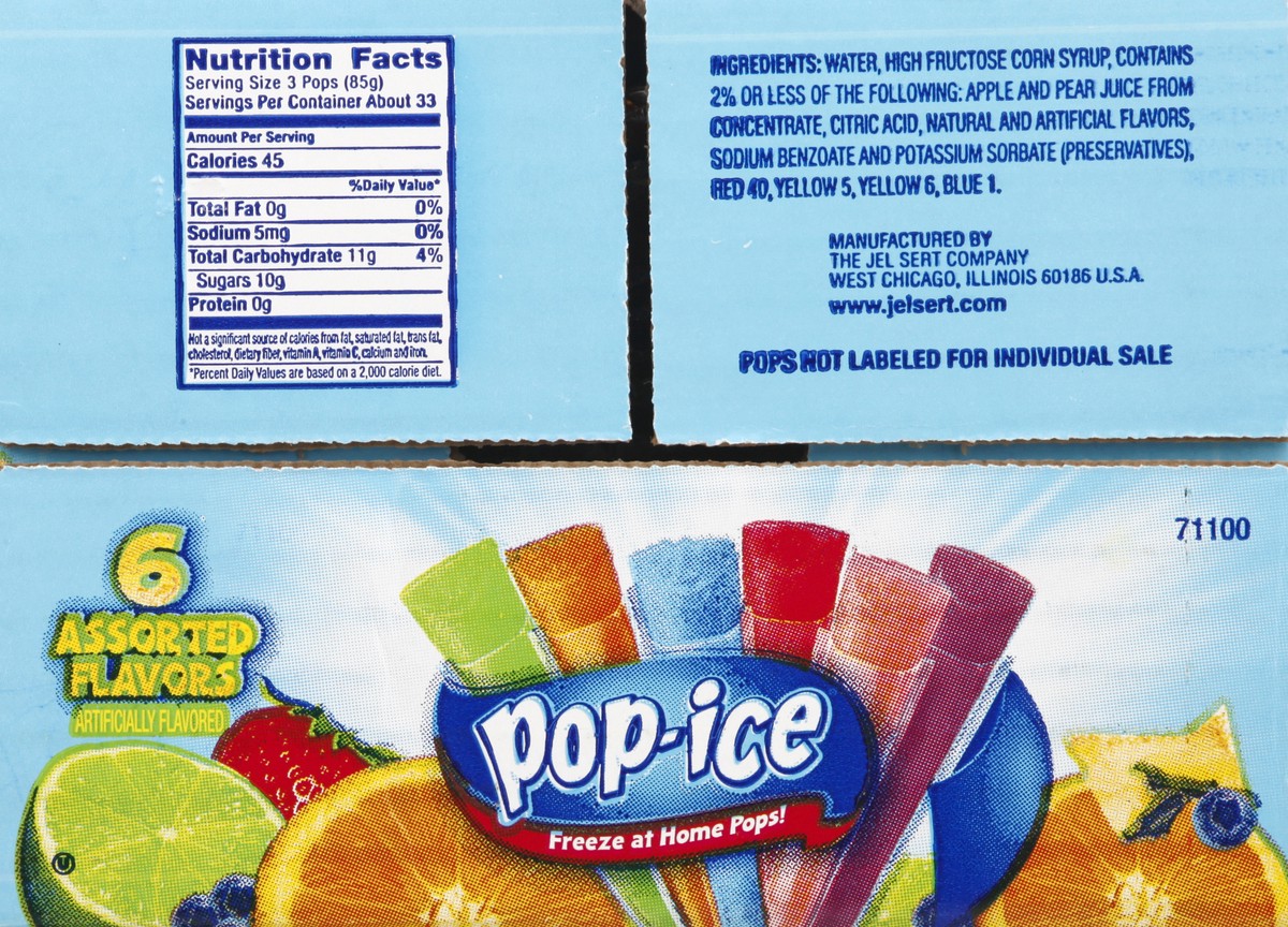 slide 5 of 13, Pop-Ice Assorted Flavors Pops 100 ea, 100 ct