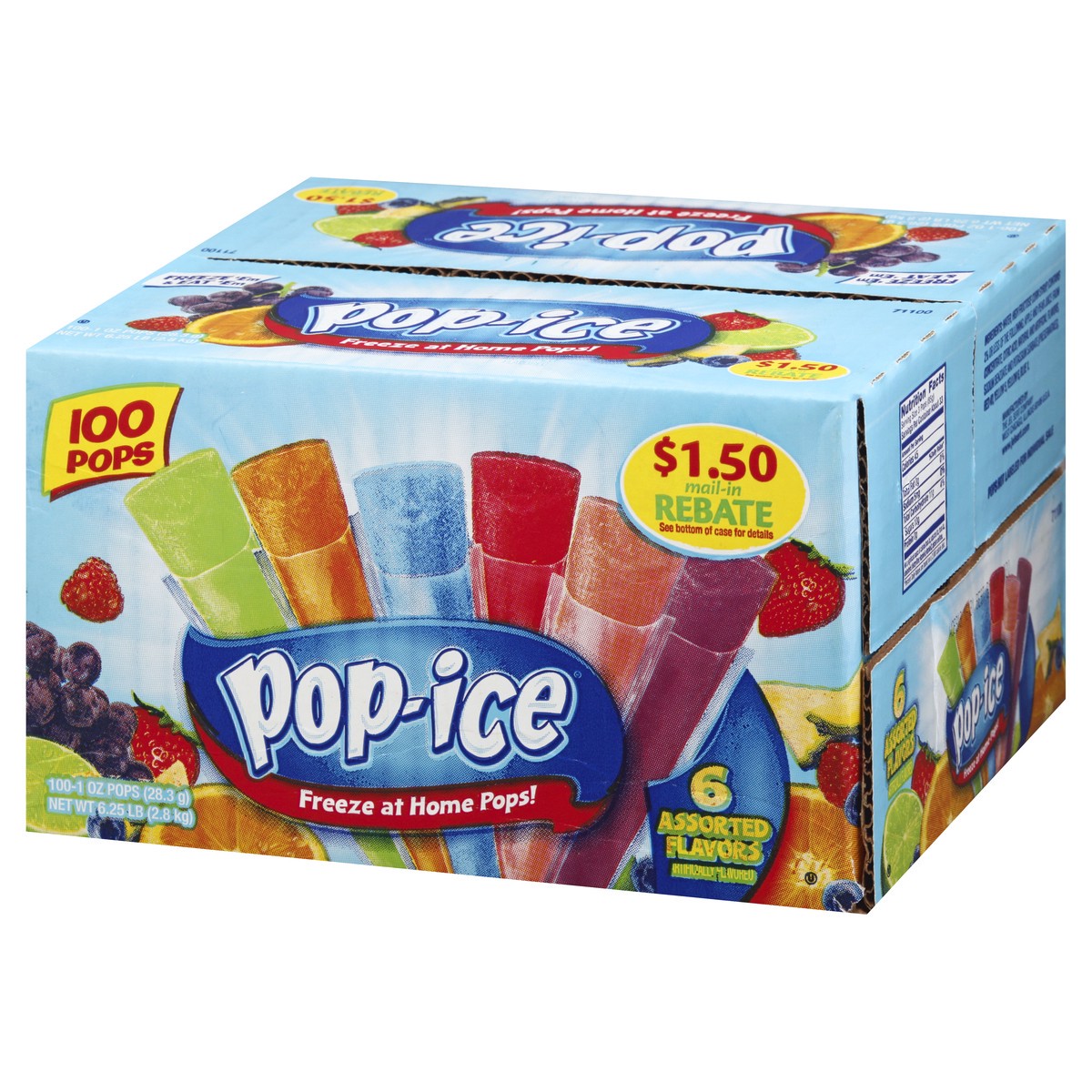 slide 9 of 13, Pop-Ice Assorted Flavors Pops 100 ea, 100 ct