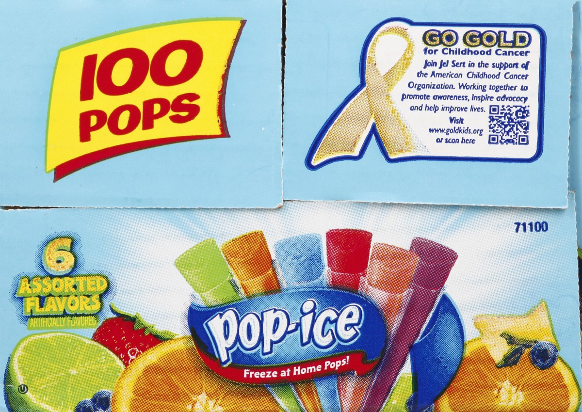 slide 12 of 13, Pop-Ice Assorted Flavors Pops 100 ea, 100 ct