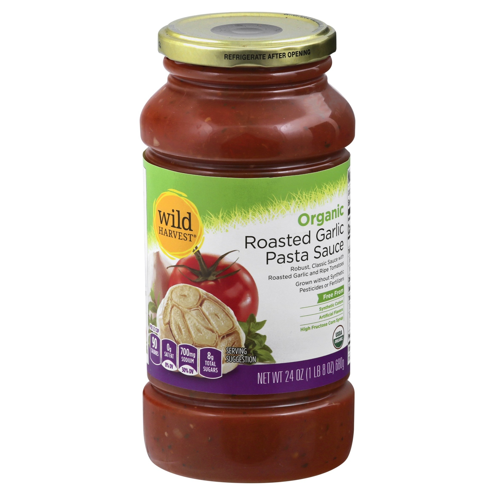 slide 1 of 1, Wild Harvest Organic Roasted Garlic Pasta Sauce, 24 oz