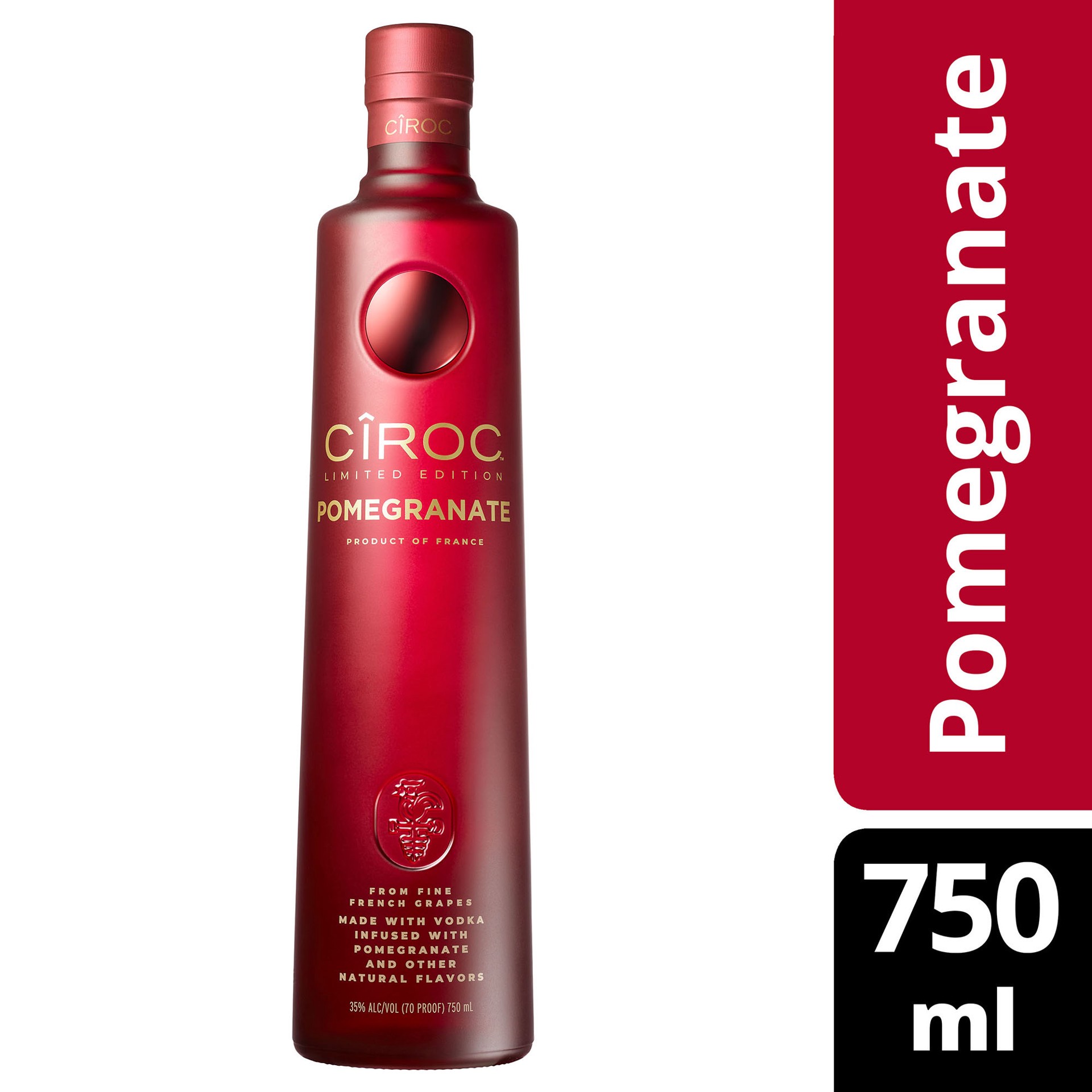 slide 3 of 4, CIROC Limited Edition Pomegranate, 750 mL (Made with Vodka Infused with Natural Flavors), 750 ml