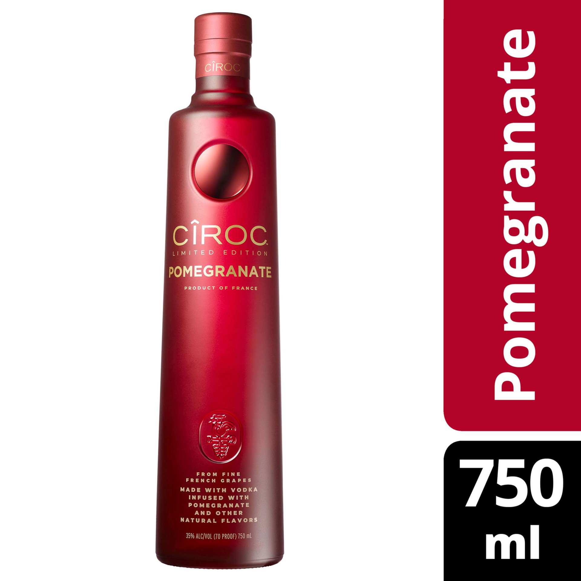 slide 1 of 4, CIROC Limited Edition Pomegranate, 750 mL (Made with Vodka Infused with Natural Flavors), 750 ml