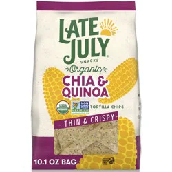 Late July Snacks Late July Chia & Quinoa Organic Tortilla Chips, 10.1 Oz Bag