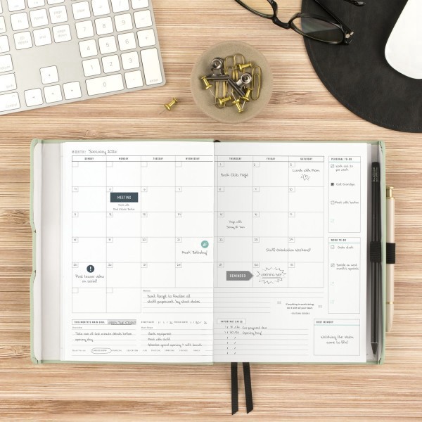 slide 7 of 10, AT-A-GLANCE® FOUNDATION GOAL SETTING Undated Weekly Monthly Planner, Bio Mint, Small, 5 1/2"" x 8 1/2"", 1 ct