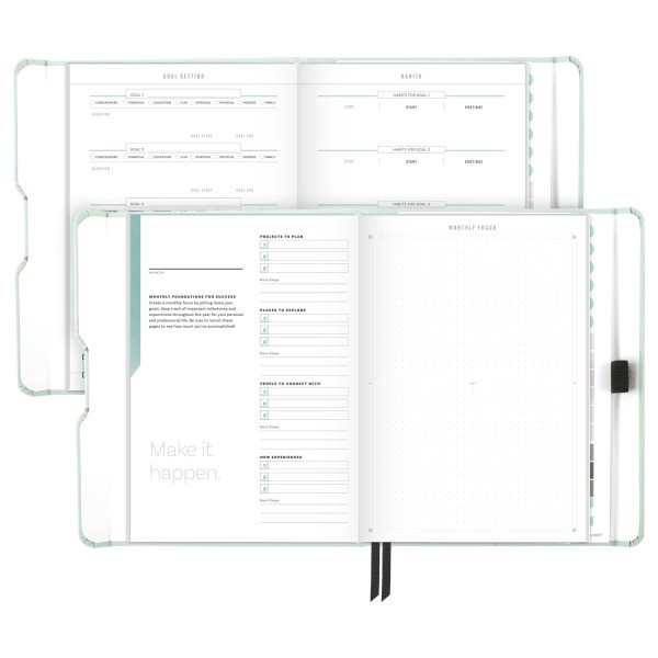 slide 8 of 10, AT-A-GLANCE® FOUNDATION GOAL SETTING Undated Weekly Monthly Planner, Bio Mint, Small, 5 1/2"" x 8 1/2"", 1 ct