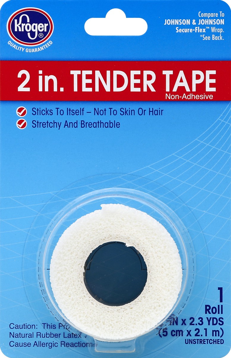 slide 2 of 2, Kroger Non Adhesive Large Width Tender Tape, 2 in x 2.3 yd