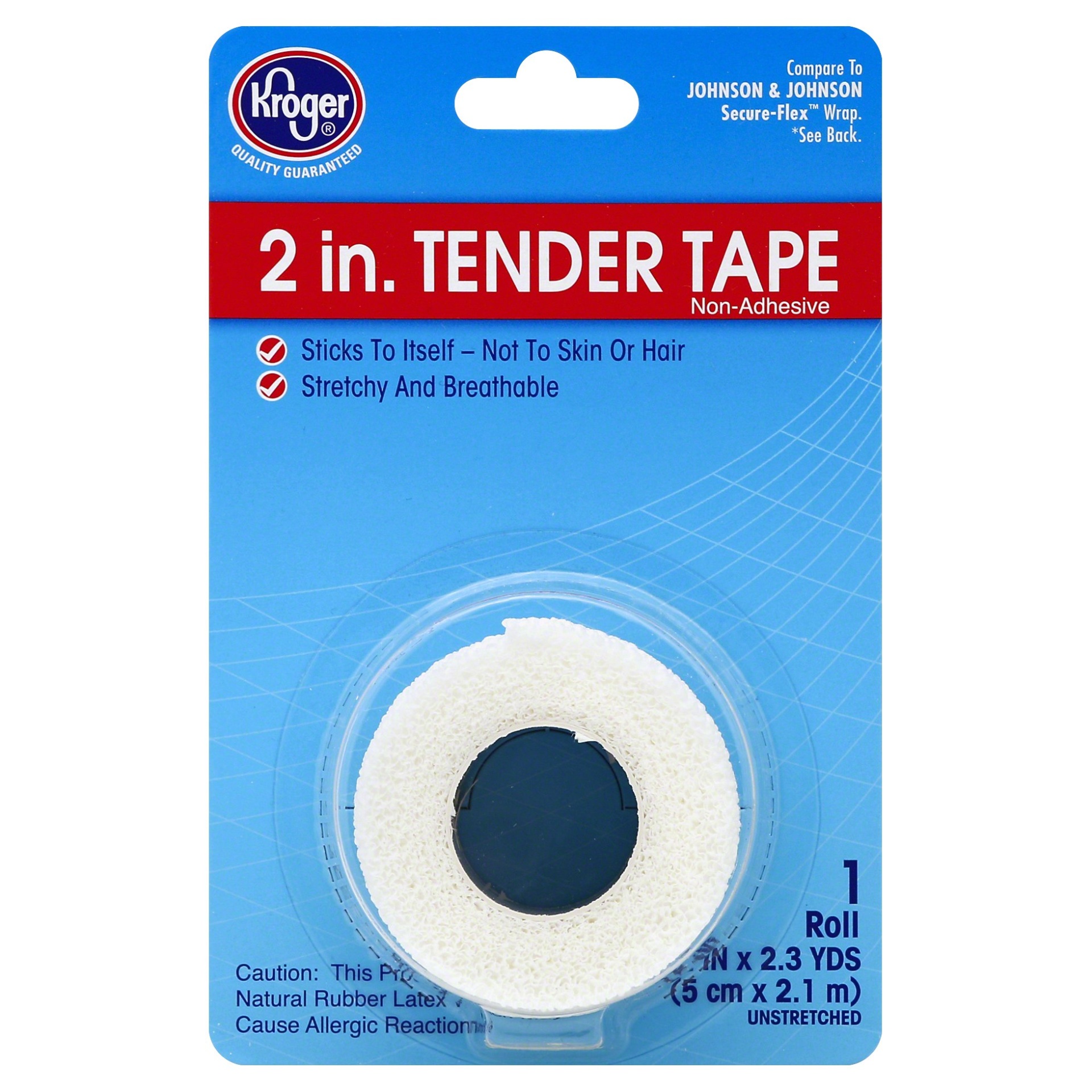 slide 1 of 2, Kroger Non Adhesive Large Width Tender Tape, 2 in x 2.3 yd