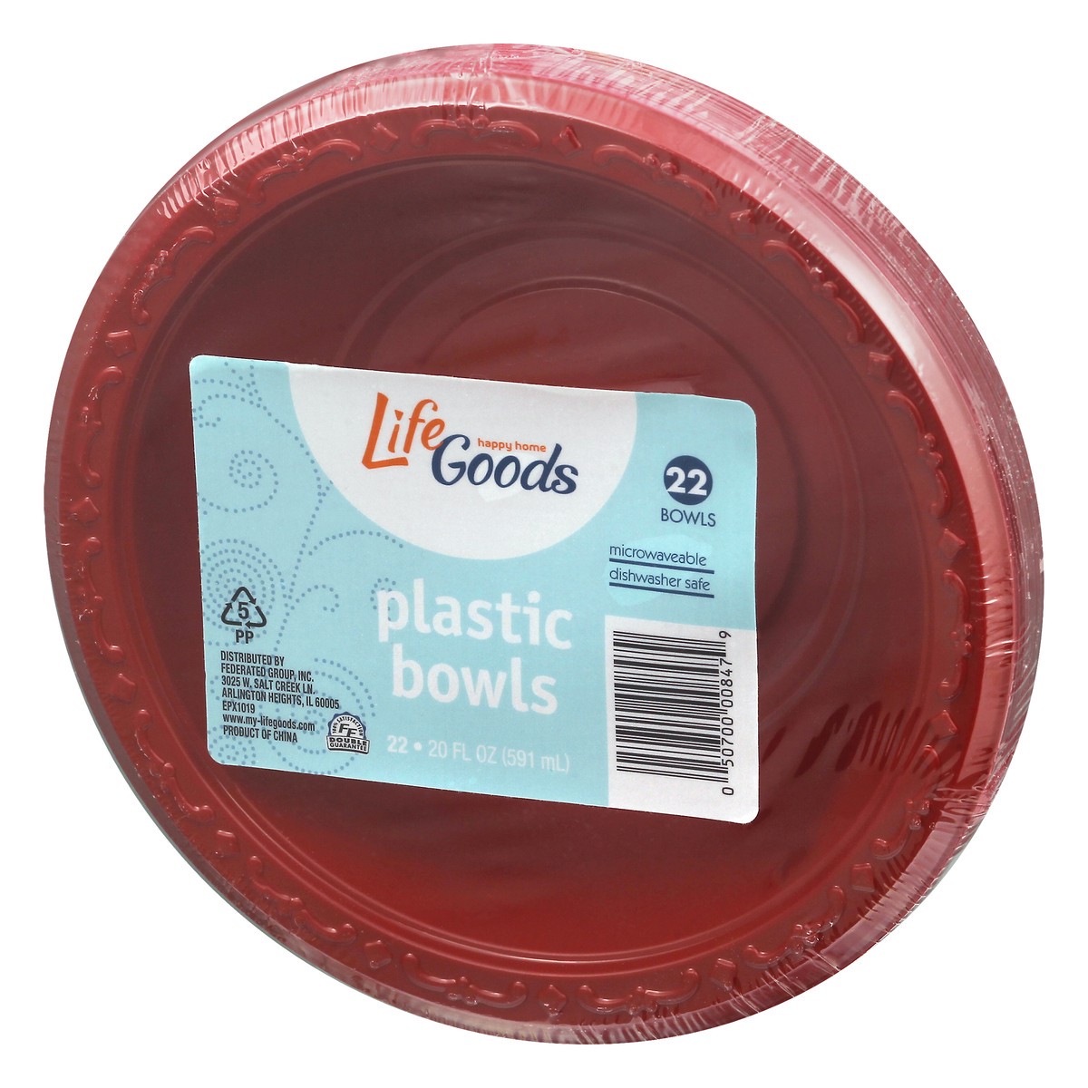slide 8 of 11, Life Goods Plastic Bowls 22 ea, 22 ct