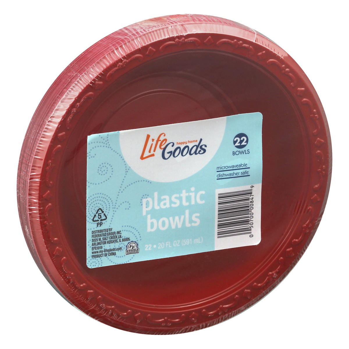 slide 3 of 11, Life Goods Plastic Bowls 22 ea, 22 ct