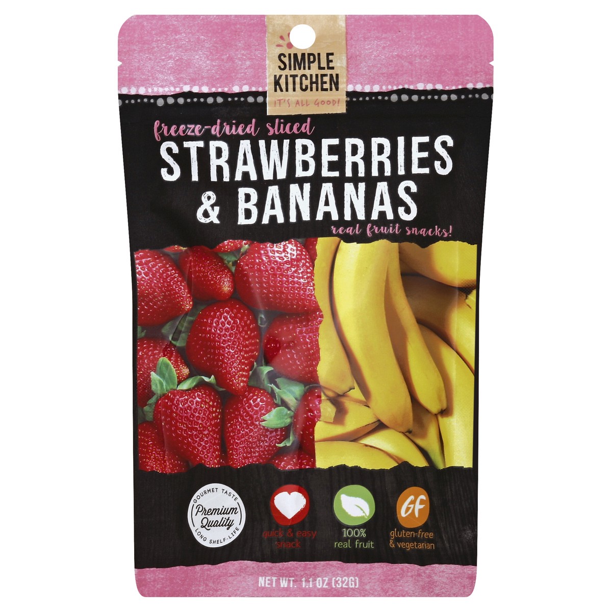 slide 3 of 3, Simple Kitchen Strawberries & Bananas 1.1 oz, 1.1 oz