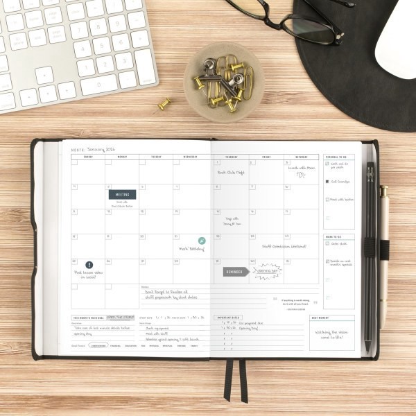 slide 9 of 10, AT-A-GLANCE® FOUNDATION GOAL SETTING Undated Weekly Monthly Planner, Black, Small, 5 1/2"" x 8 1/2"", 1 ct