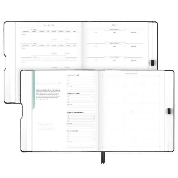 slide 4 of 10, AT-A-GLANCE® FOUNDATION GOAL SETTING Undated Weekly Monthly Planner, Black, Large, 8 1/2"" x 11"", 1 ct