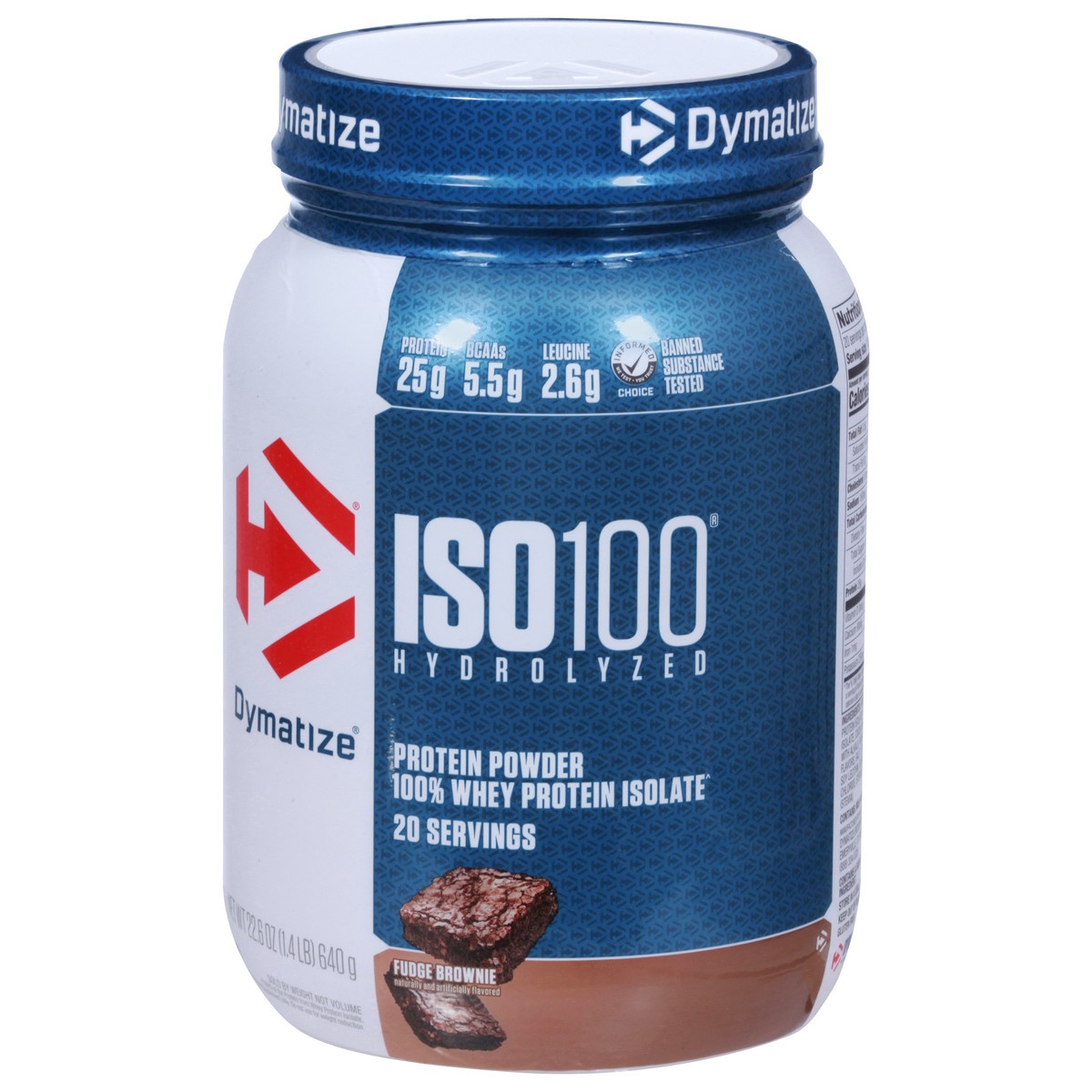 slide 12 of 14, Dymatize Iso100 Hydrolyzed Protein Powder, Fudge Brownie, 22.6 oz