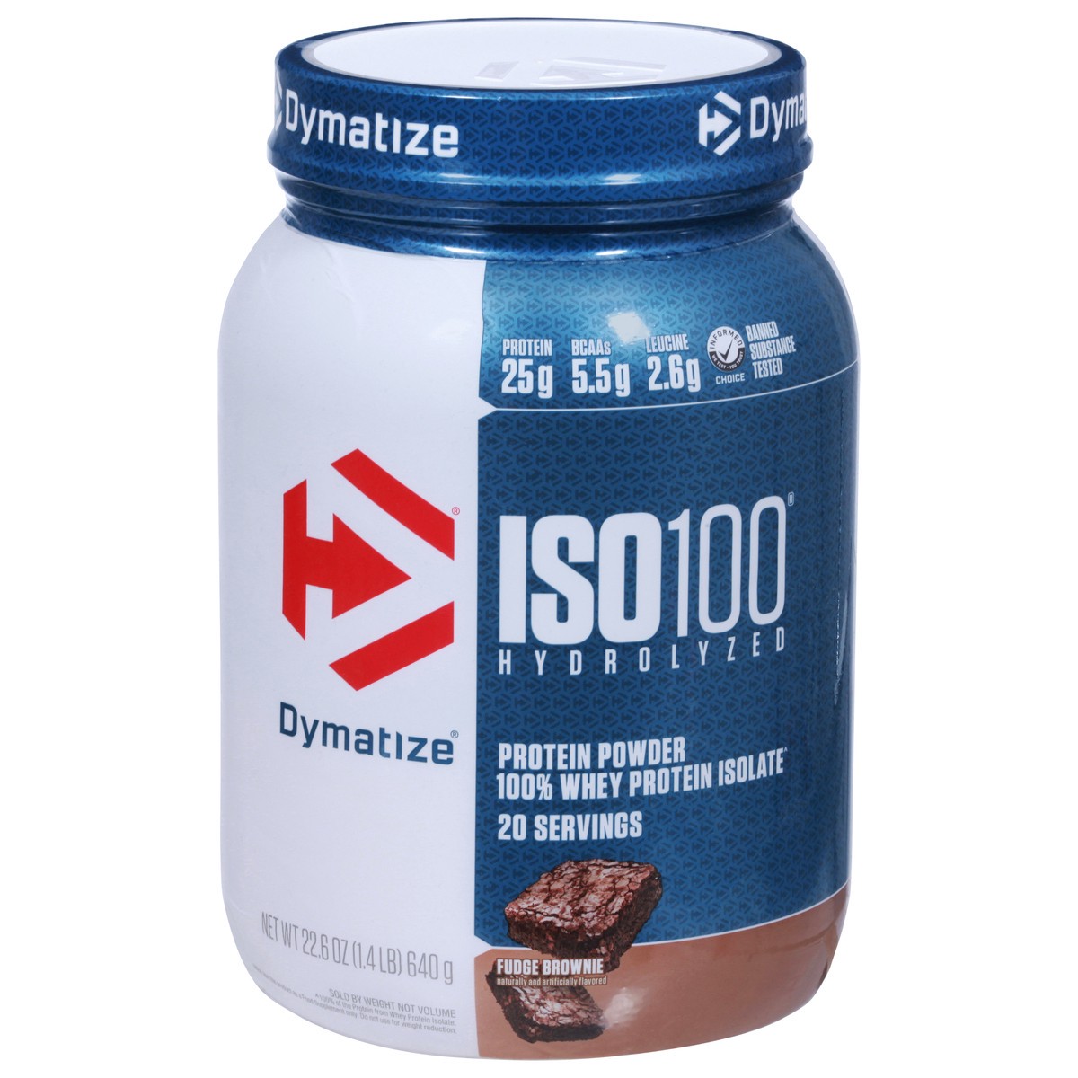 slide 8 of 14, Dymatize Iso100 Hydrolyzed Protein Powder, Fudge Brownie, 22.6 oz
