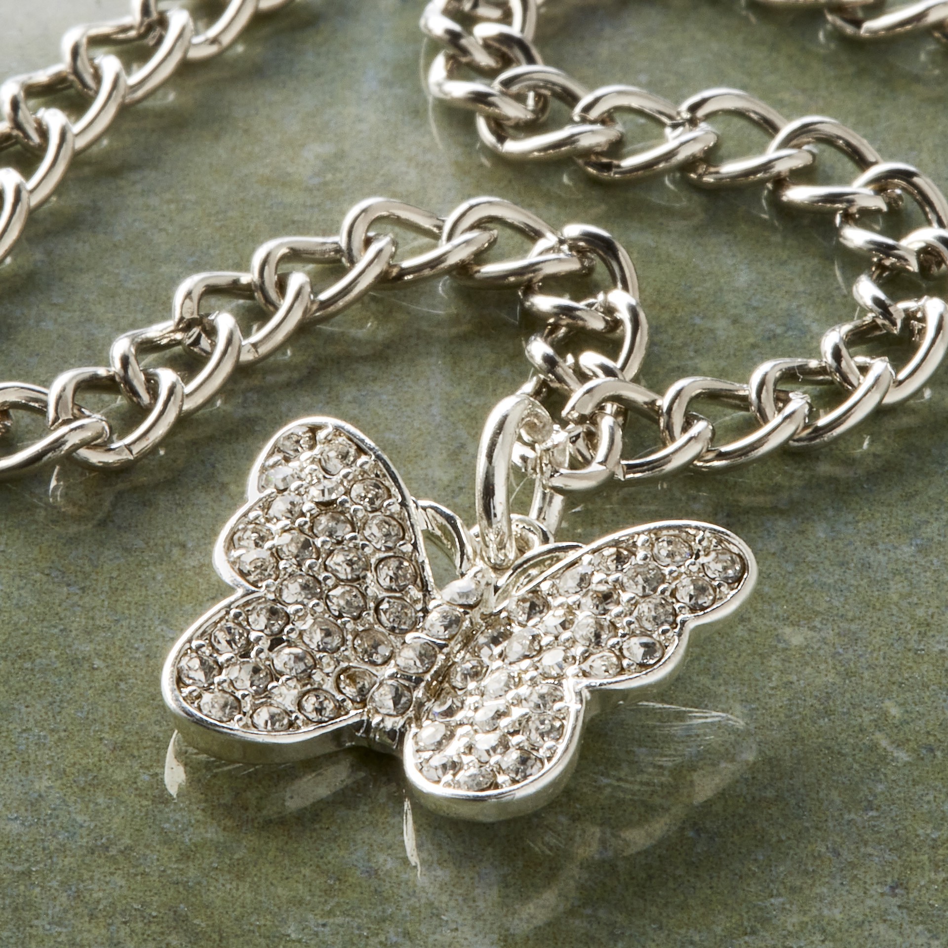 slide 2 of 4, Charmalong Silver Plated & Stone Paved Butterfly Charm By Bead Landing, 0.75 in x 0.6 in x 0.25 in