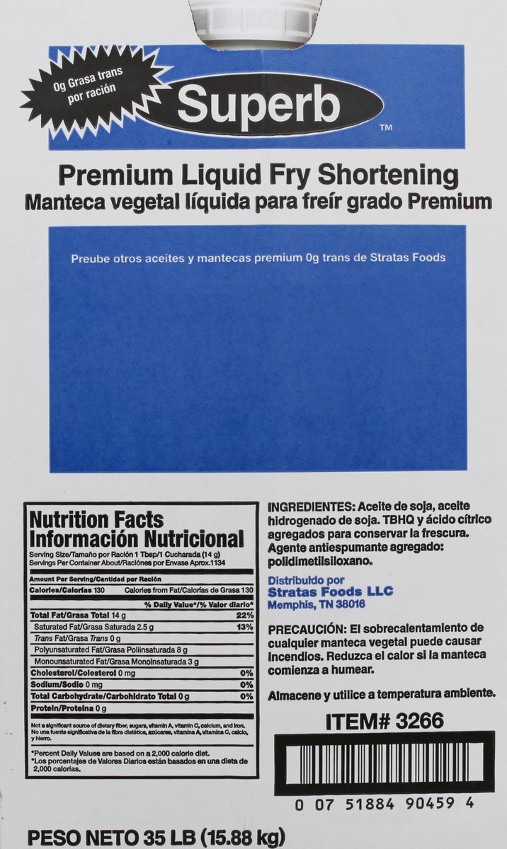 slide 2 of 9, Superb Liquid Fry Shortening 35 lb, 35 lb