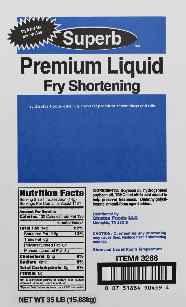 slide 3 of 9, Superb Liquid Fry Shortening 35 lb, 35 lb
