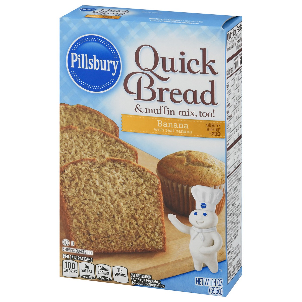 slide 8 of 9, Pillsbury Banana Quick Bread & Muffin Mix 14 oz, 12 oz