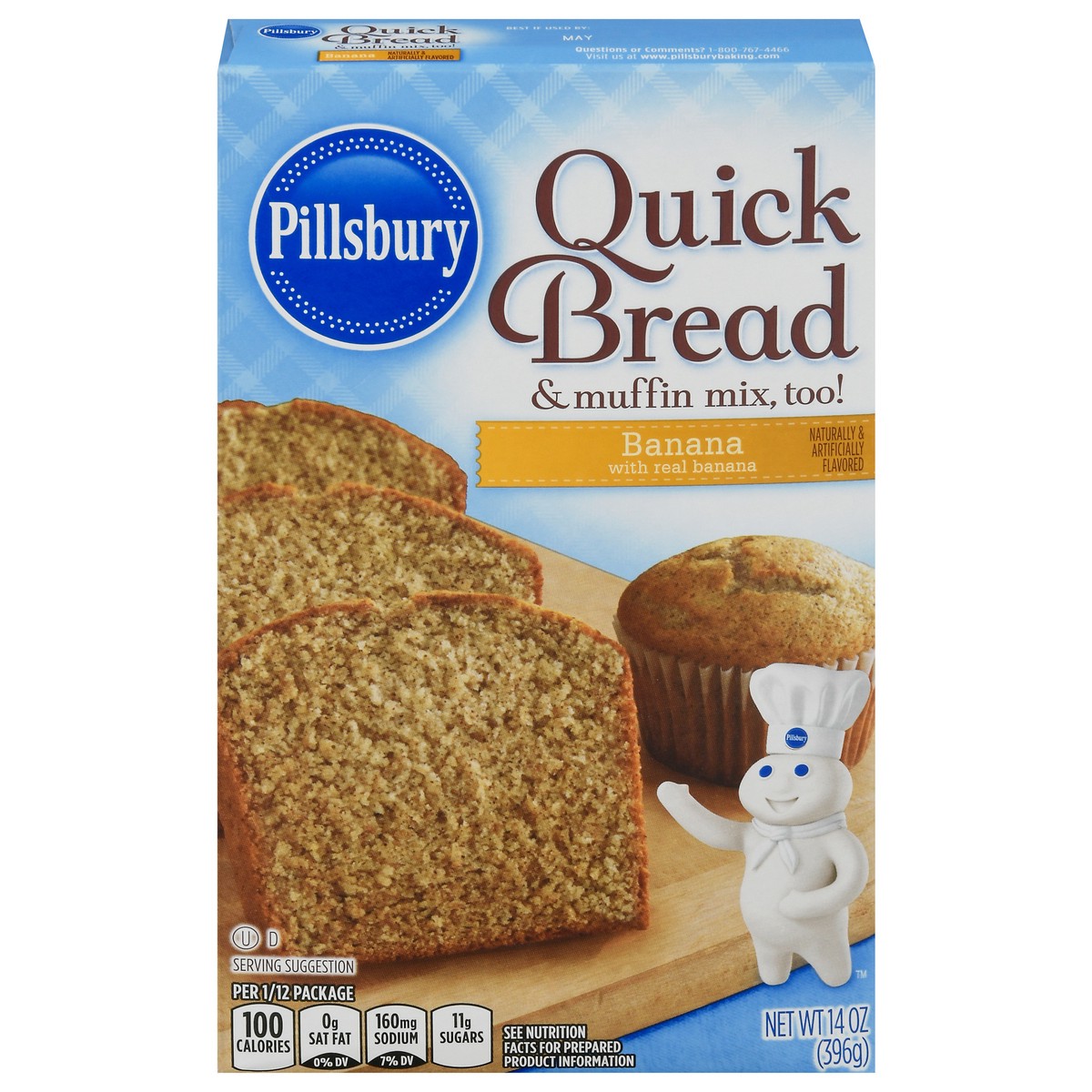 slide 1 of 9, Pillsbury Banana Quick Bread & Muffin Mix 14 oz, 12 oz