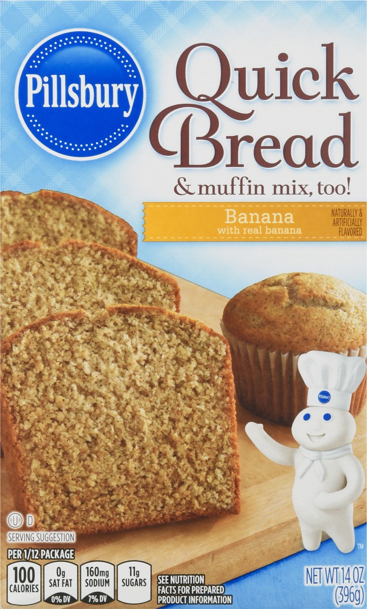 slide 9 of 9, Pillsbury Banana Quick Bread & Muffin Mix 14 oz, 12 oz