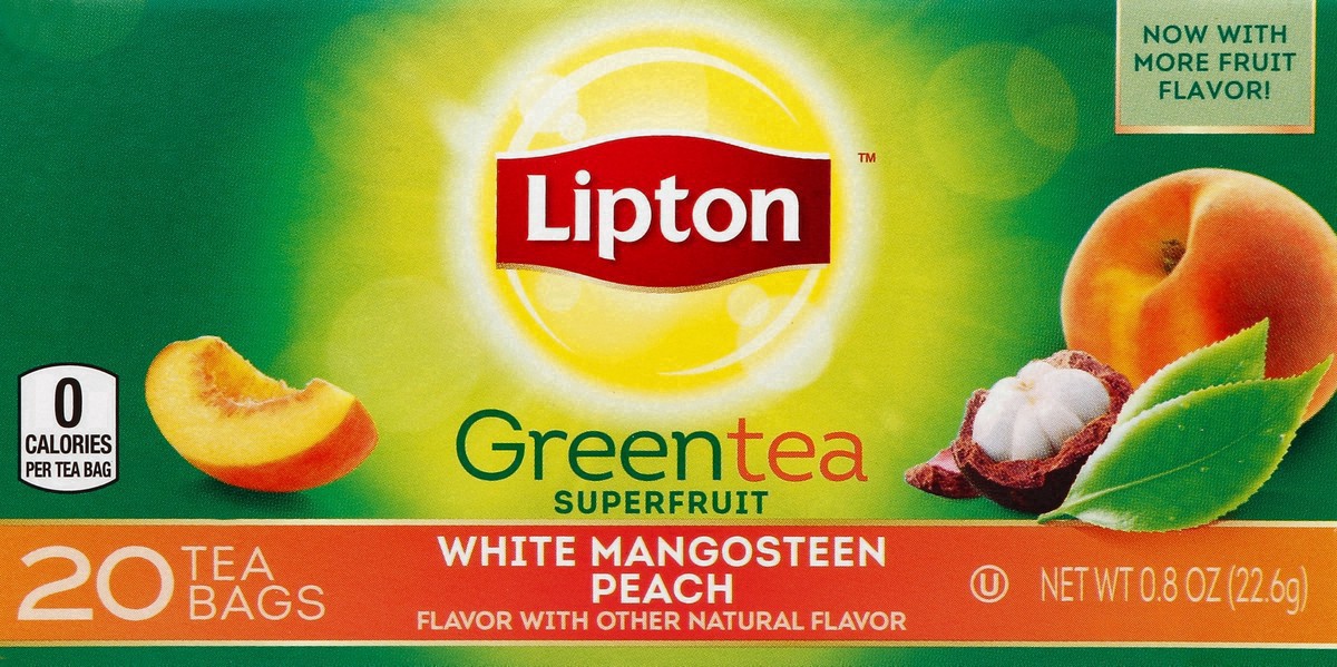 slide 7 of 14, Lipton White Mangosteen Peach Green Tea Superfruit - 20ct, 20 ct