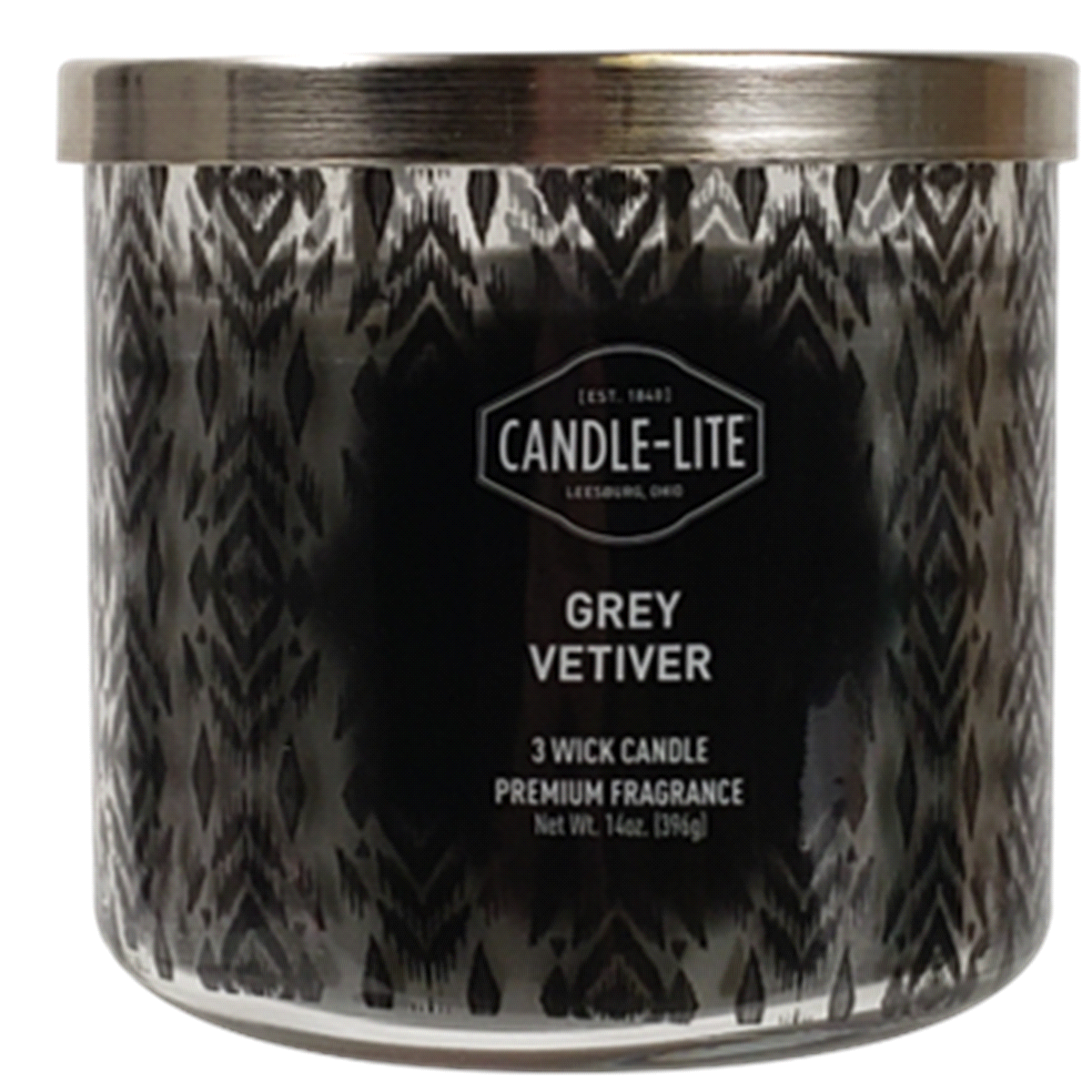 slide 1 of 1, Candle-Lite Grey Vetiver Scent 3-Wick Scented Candle - Gray, 14 oz