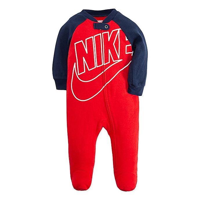 slide 1 of 2, Nike Newborn Futura Footie - Red/Navy, 1 ct