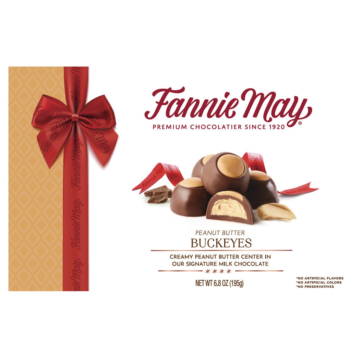 slide 1 of 21, Fannie May Buckeyes Chocolate Candy, 6.8 oz