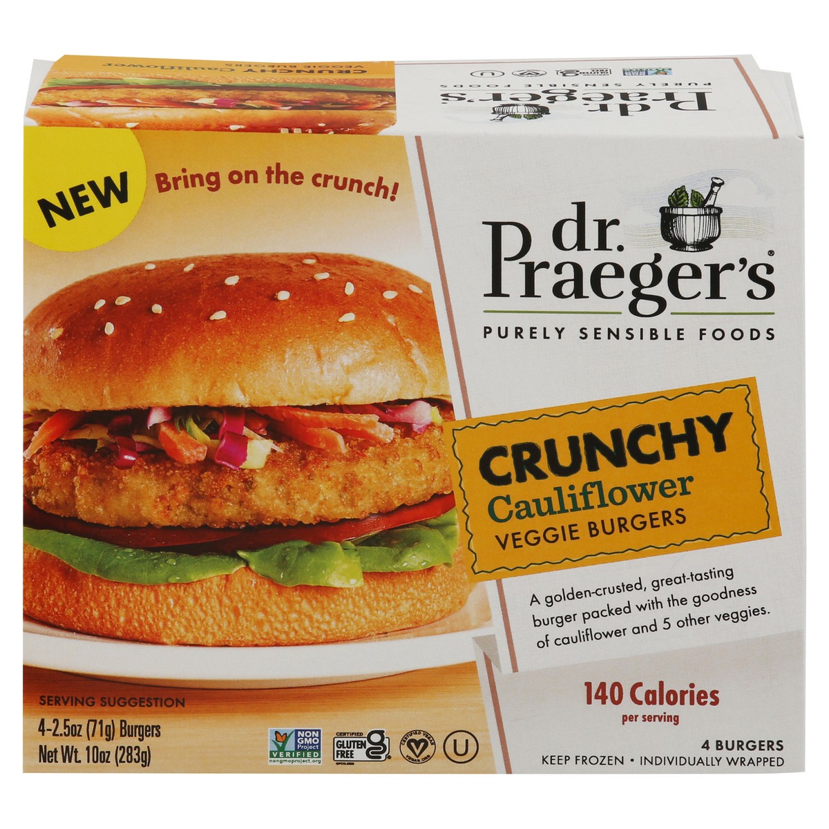 slide 5 of 13, Dr. Praeger's Crunchy Cauliflower Veggie Burger, 4 ct