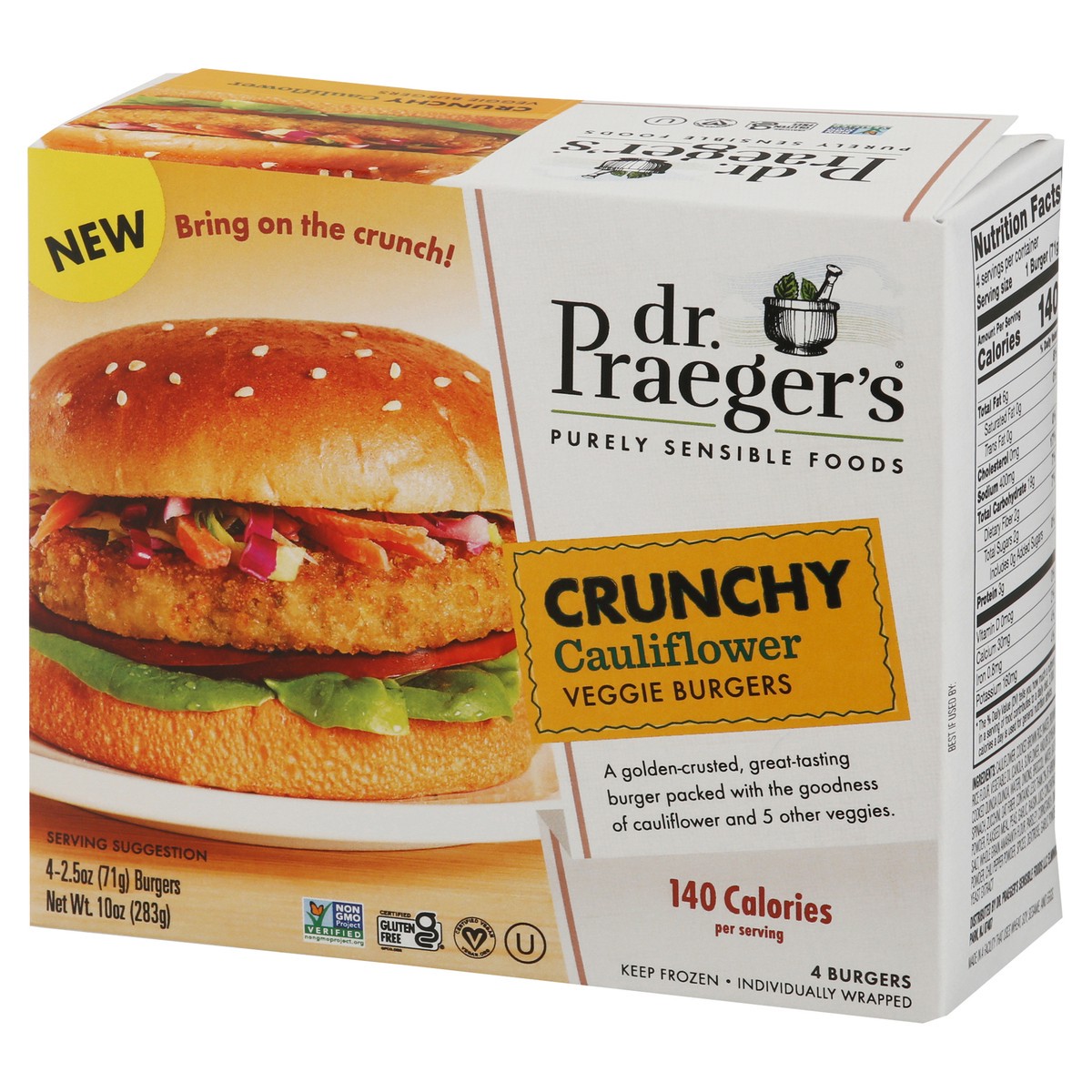 slide 13 of 13, Dr. Praeger's Crunchy Cauliflower Veggie Burger, 4 ct