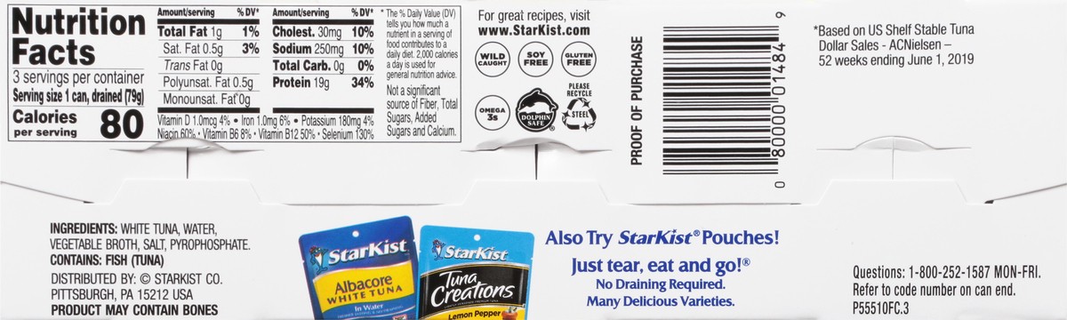 slide 6 of 9, StarKist Solid White Albacore Tuna in Water 3 - 3 oz Cans, 3 ct