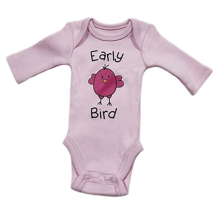 slide 1 of 1, Sara Kety Preemie Pink Bird Bodysuit, 1 ct