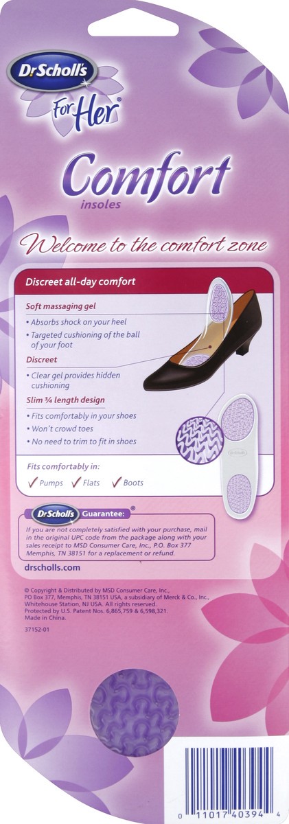 slide 3 of 3, Dr. Scholl's For Her Comfort Women's Size 6-10 Insoles, 1 pair