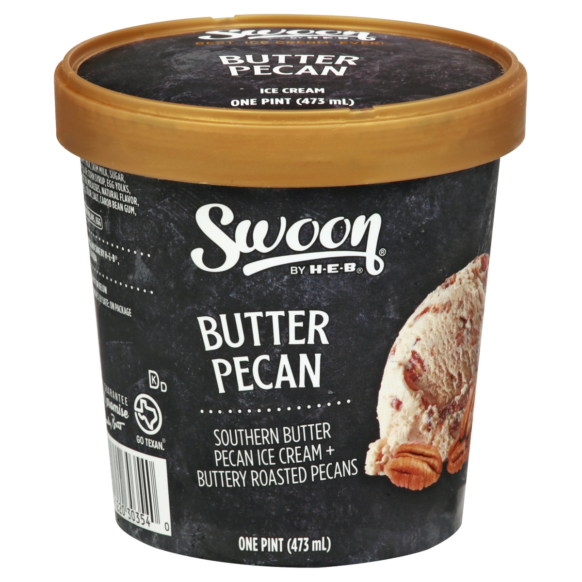 slide 1 of 1, Swoon by H-E-B Butter Pecan Ice Cream, 1 pint