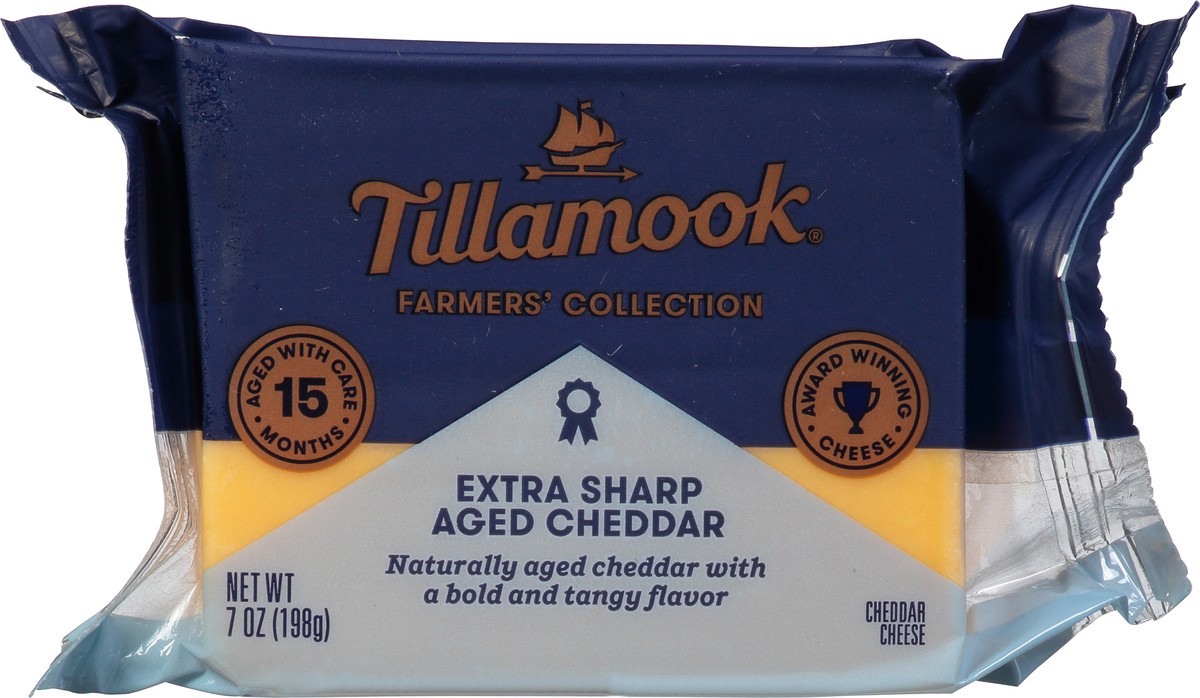 slide 1 of 2, Tillamook Farmers' Collection Extra Sharp Aged Cheddar Cheese 7 oz, 7 oz