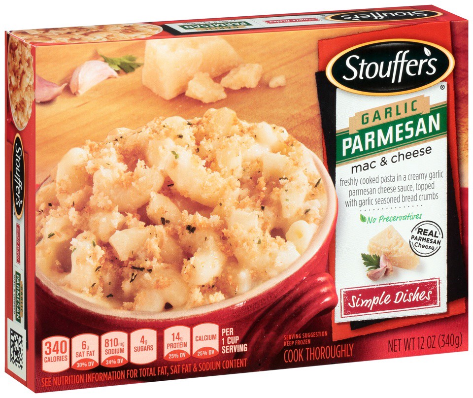 slide 1 of 3, Stouffer's Garlic Parmesan Macaroni & Cheese, 12 oz